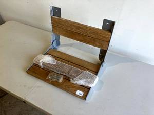 lot 45 image: Moen Fold Down Teak Shower Chair