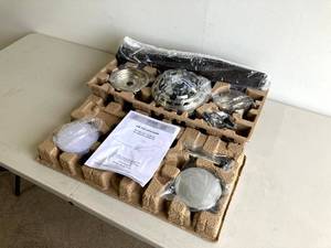 lot 74 image: Home Decorators Collection Bayshire 52 in. LED IndoorOutdoor Brushed Nickel Ceiling Fan with Remote Control and White Color Changing Light Kit