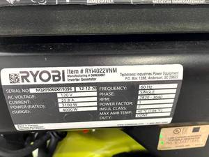 lot 87 image: Ryobi 4000-Watt Gasoline Generator Needs CO2 Module