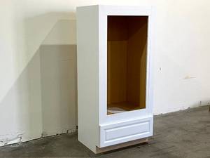 lot 63 image: Hampton Bay Shaker Assembled 33x90x24 in. Double Oven Kitchen Cabinet in Satin White