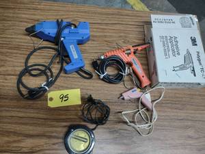 (3) Assorted Glue Guns & Glue Pot...