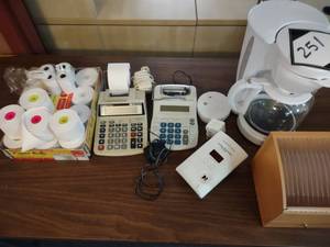 Adding Machines & Tape, Coffee Pot,...