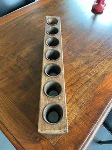 lot 14 image: WOODEN 7 CANDLE HOLDER