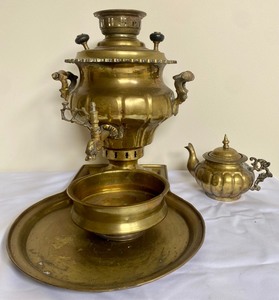 Vintage Brass Russian Samovar