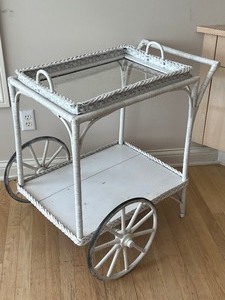Charming Vintage Wicker Tea Cart