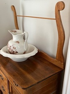 Vintage Commode with Bowl and Pitcher Set