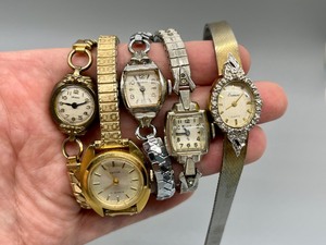 5 Vintage Ladies Watches- Ermex, Elgin, Benrus, Grant & Orvin