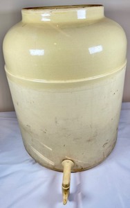 Antique Stoneware Water Cooler  Dispenser Crock- 1930s