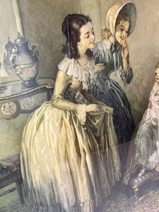 Victorian Print- Louis Jambor Woman & Baby in Gold Gilt Frame