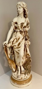 Large Figural Statue Woman w Instrument- From the Chanhassen Dinner Theater Lobby