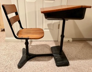 Vintage Wood & Steel Desk #2