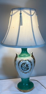 Antique & Vintage Decor - Embroidered Towels, Porcelain Lamp, Cherub Vanity Set & Bookends