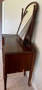 Antique Mirrored Solid Wood Vanity on Casters