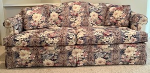 Vintage Floral Upholstered Sofa by Thomasville Furniture