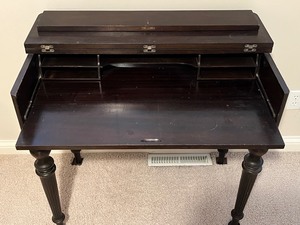 1920s Fold up, Pull Out Wood Desk- Espresso Color