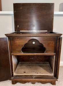 Antique Solid Wood Record Cabinet