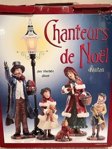 3 Pc. Vintage Christmas Holiday Decor- Carolers, Nativity & Sleigh Ride