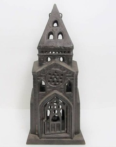 lot 38 image: Larger Cast Iron ChurchSteeple Hanging Lantern