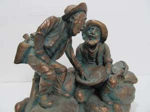 lot 49 image: Signed Vintage Butter Creek Gold Panning Sculpture