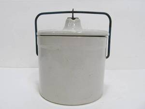lot 70 image: Old Vintage Bail Top Stoneware Jar