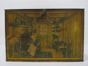 lot 78 image: Antique Tin Biscuit Box