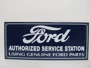 lot 108 image: Heavy Vintage Style FORD Service Station Porcelain Sign