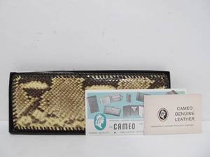 lot 112 image: NOS Vintage 1960s CAMEO Leather & Snakeskin Wallet