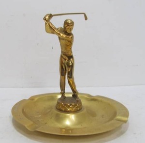 lot 147 image: Vintage 1950s Figural Gold Ashtray - Hiawatha S.S.