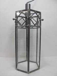 lot 188 image: Large Hand Made Leaded Glass Hanging Lamp - Dieterich Spahn Studios