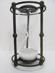 lot 200 image: Larger Size Decorative MetalGlass Hourglass