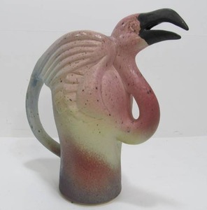 lot 230 image: Excellent Vintage Art Pottery Flamingo Pitcher