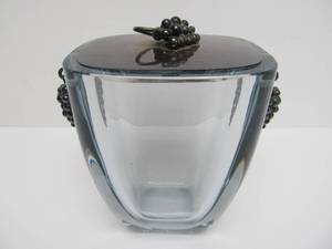 lot 241 image: Excellent Quality Signed DRAGSTED Denmark Crystal & Sterling Silver Jar