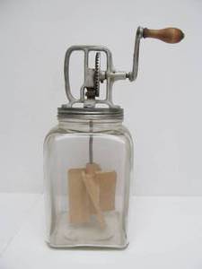 lot 123 image: Primitive Antique Hand Crank Churn