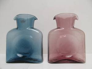 lot 175 image: Matching Pair of BLENKO Art Glass VasesPitchers