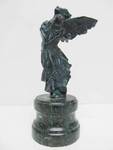 lot 178 image: Bronze Winged Victory Sculpture on Marble Base