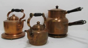 lot 267 image: Lot of vintage Copper Cookware
