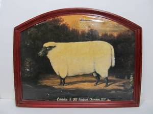 lot 276 image: Antique Style English Sheep Artwork