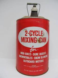 lot 283 image: Large Vintage 6.5 Gallon 2 Cycle OilGas Can - Mini Bikes, Dune Buggies, Snowmobiles etc