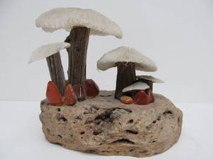 lot 284 image: All Genuine Stone Mushroom Display 