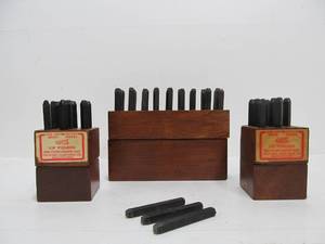 lot 288 image: 3 Sets of Vintage Metal Stamping PunchesTool Sets