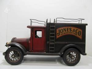 lot 311 image: LARGE Vintage Style Wooden Truck - Jones & Co Moving Company