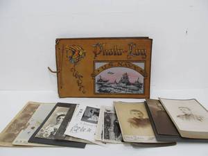 lot 314 image: Group of Old Photos wUS Navy Leather Album