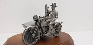 lot 369 image: Harley Davidson Fine Pewter Sculpture Catch of the Day Limited Edition