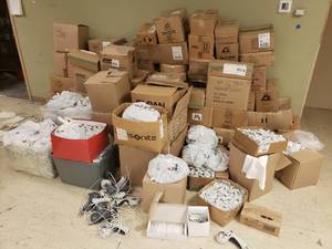 Large Pile of Security Tags and Pins