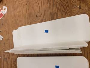 Lot of 6 White Wooden Shelves