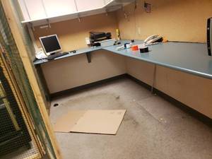 Shelves and Work Desk.