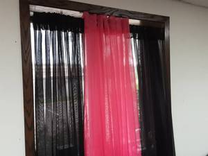 10 Curtain Panels 4-Black & 6-Pink 54x84