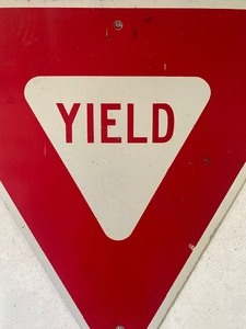 Metal Triangle YIELD Sign