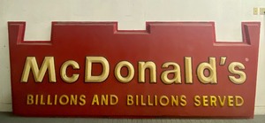 AMAZING LARGE Molded McDonalds Sign Including the Arches
