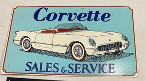 Three Metal Corvette Signs